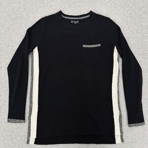Smartwool Sweater Womens Small Black Tunic Pocket Contrast Knit Long Sleeve